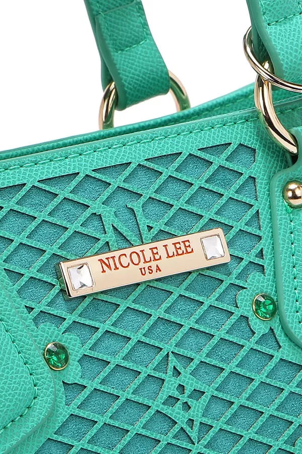 Gracie Signature Tote – Laser-Cut Monogram Rhinestone Handbag