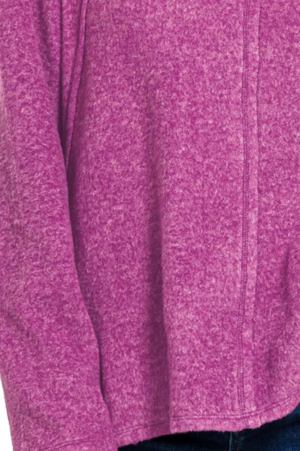 Zenana Brushed Hacci Hi Low Sweater – Exposed Seam, Cozy & Trendy Style