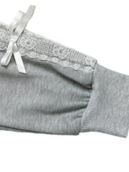 Lace Detail Round Neck Sweatshirt – Feminine Casual Style