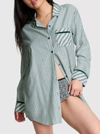 Striped Long Sleeve Button-Up Shirt – Classic Casual Chic