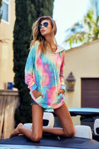 BiBi Tie Dye French Terry Hoodie – Cozy Kangaroo Pocket Casual Streetwear