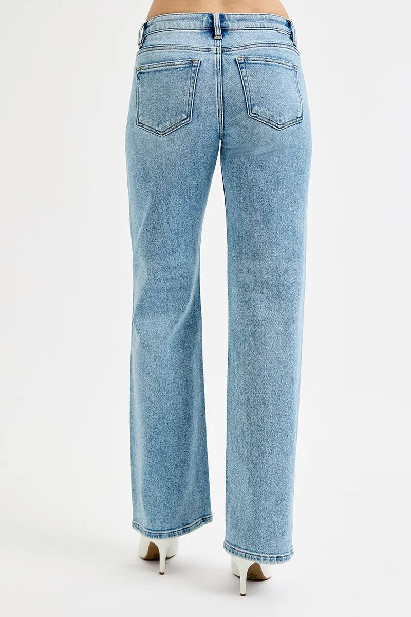Dreamkue-Risen Women's Distressed Low Rise Boyfriend Jeans Ankle Cut, Casual Denim Pants