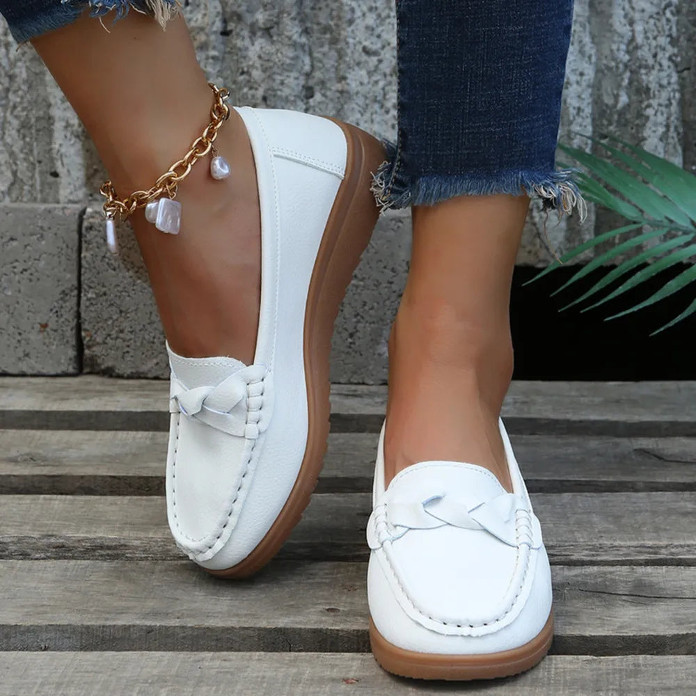 Weave Wedge Heeled Loafers – Comfortable Chic Everyday Shoes