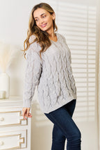 Cable-Knit Hooded Sweater – Cozy, Classic & Perfect for Winter