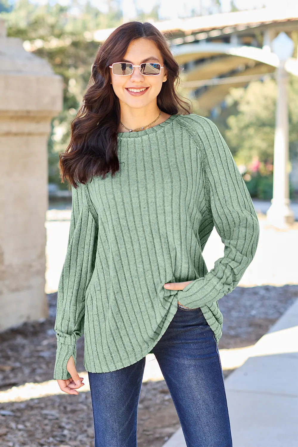 Ribbed Round Neck Knit Top – Classic, Cozy & Versatile