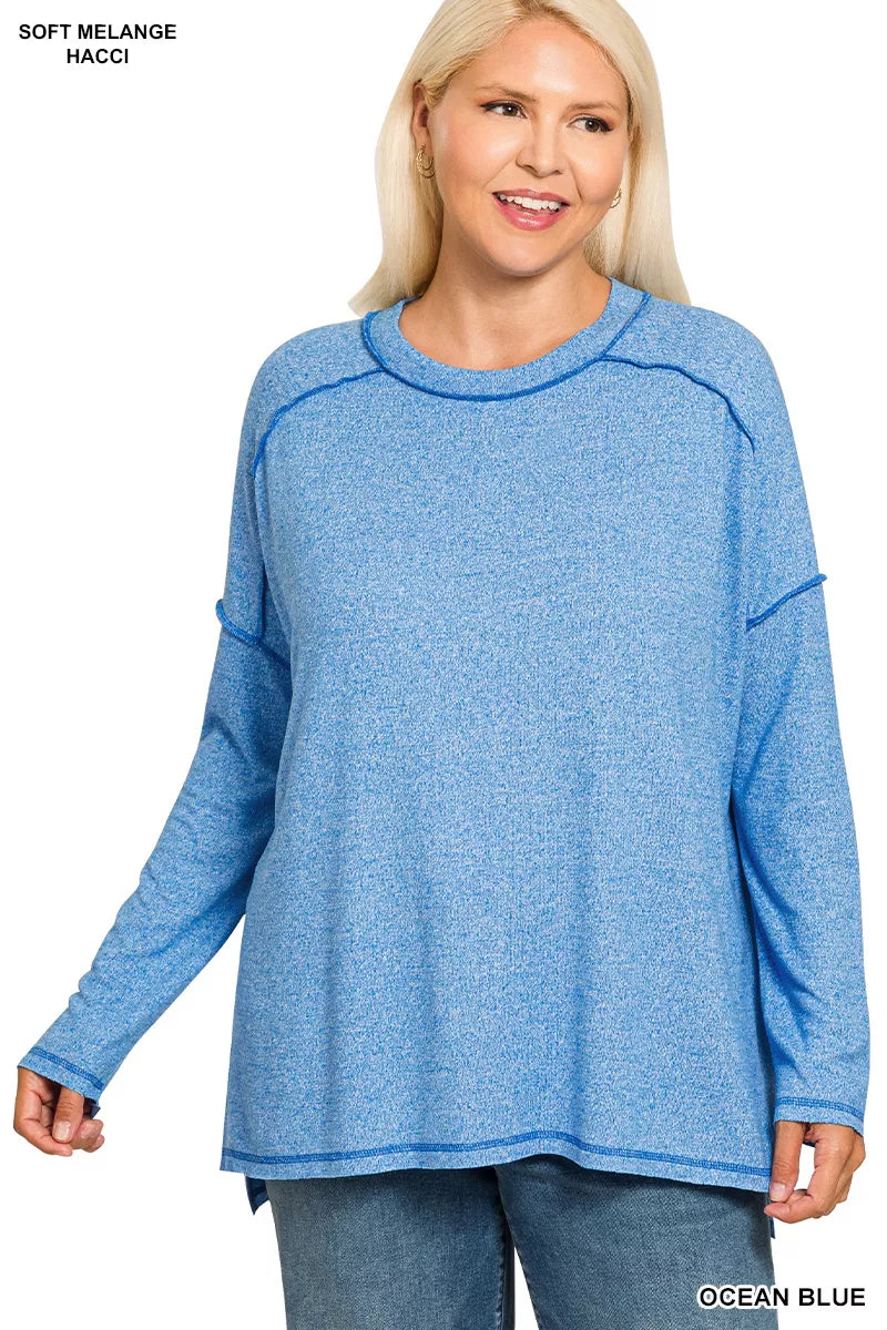 Pink Long Sleeve T-Shirt for Women | Soft Cotton Blend Casual Top