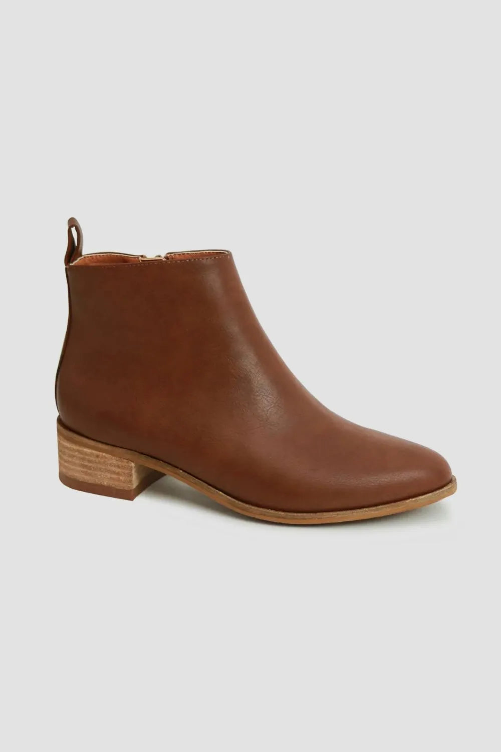PU Leather Block Heel Boots – Classic Durable Everyday Footwear