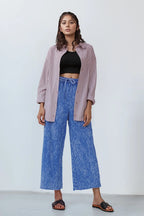 Washed French Terry Palazzo Pants – Relaxed Fit with Pockets