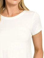 Zenana Flowy Rayon Short Sleeve T-Shirt – Soft Round Hem Casual Essential