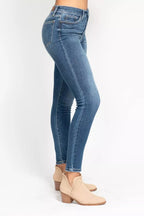 Judy Blue High Rise Button Fly Skinny Jeans – Flattering Trendy Fit