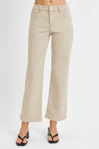 Tummy Control Mid Rise Ankle Straight Jeans | Flattering Everyday Fit