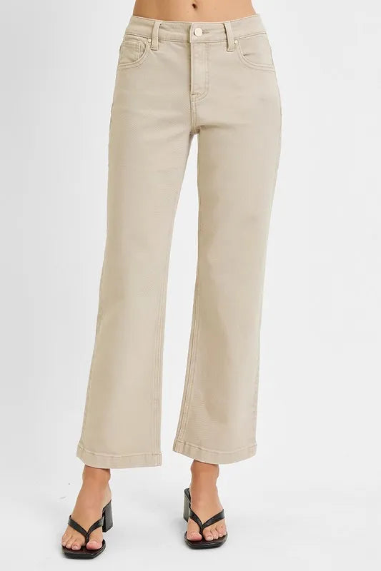 Tummy Control Mid Rise Ankle Straight Jeans | Flattering Everyday Fit