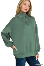 Scuba Quarter-Zip Sweatshirt | Modern Women’s Casual Pullover Top