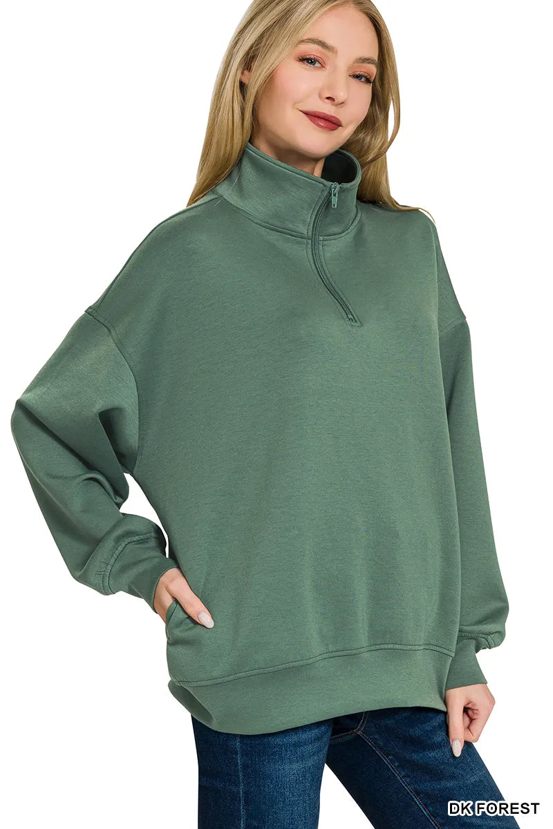 Scuba Quarter-Zip Sweatshirt | Modern Women’s Casual Pullover Top