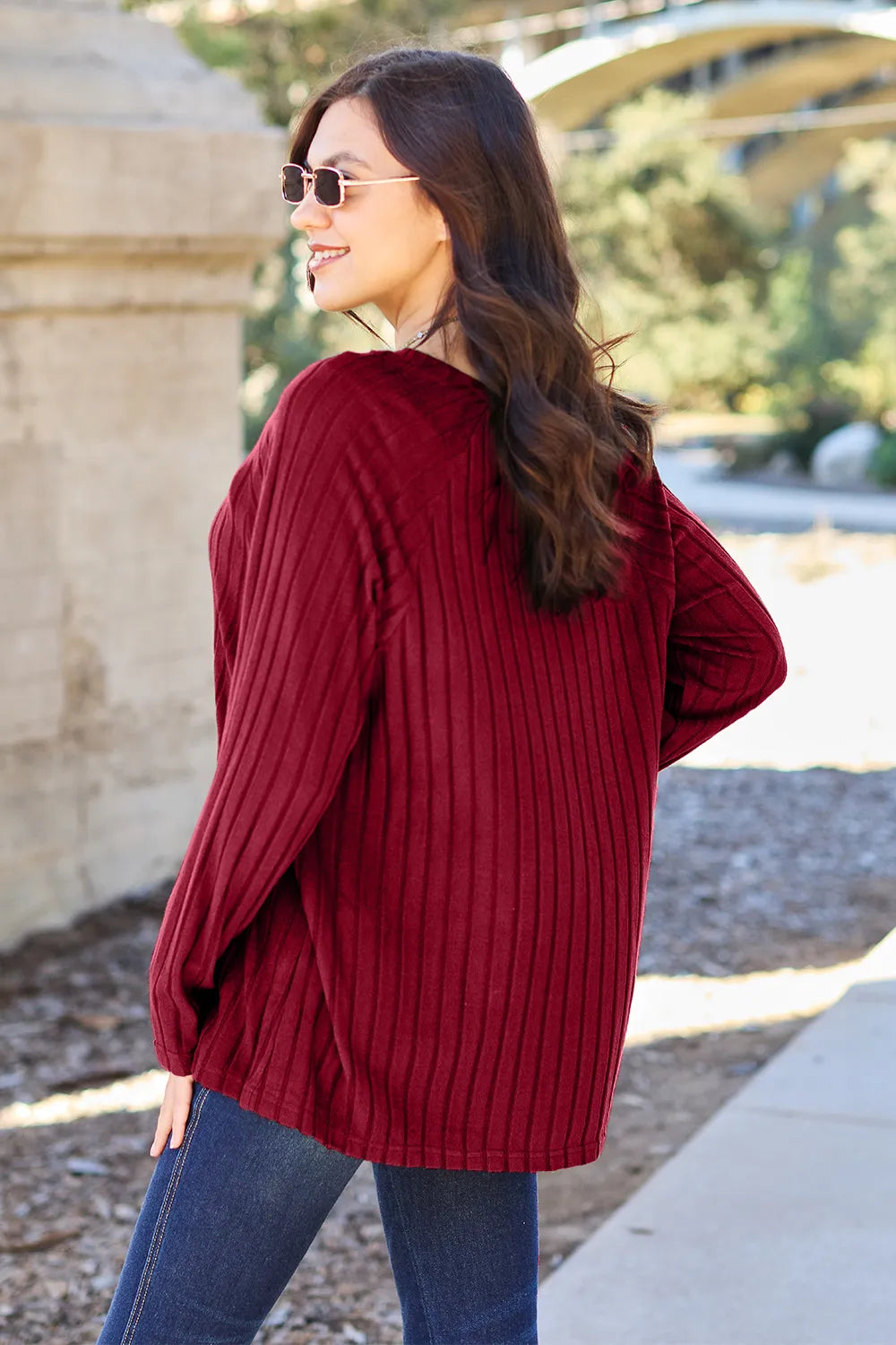 Ribbed Round Neck Knit Top – Cozy, Classic & Versatile