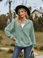 Zip Up Drawstring Long Sleeve Hooded Jacket – Casual Lightweight Layer