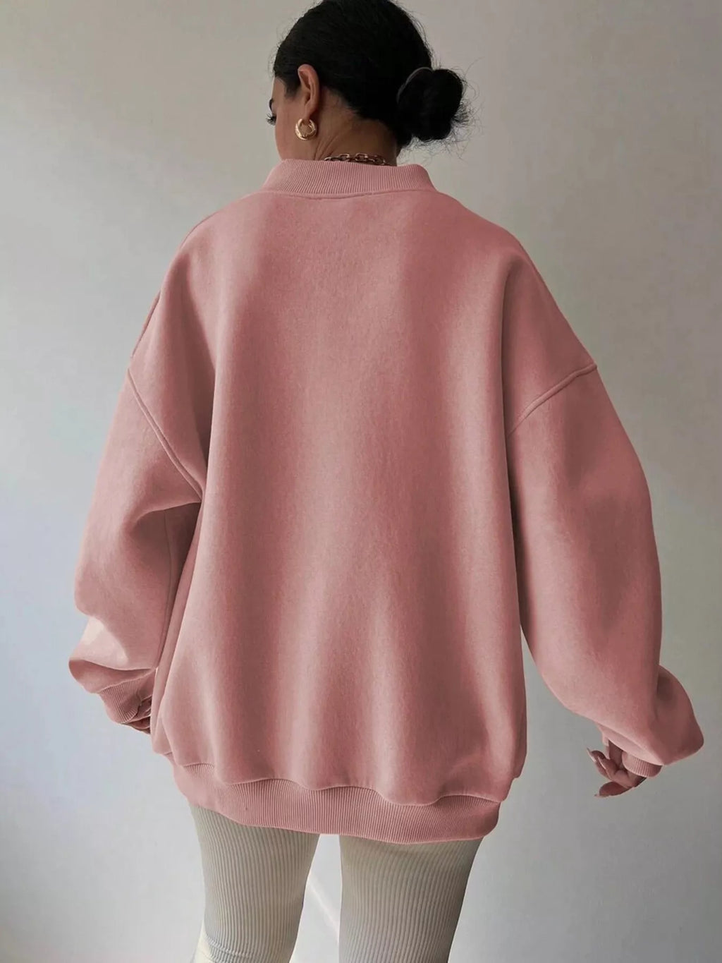 Dropped Shoulder Long Sleeve Oversized Sweatshirt – Cozy Casual Fit