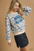 Scenic Print Cropped Sweatshirt – Trendy Casual Pullover