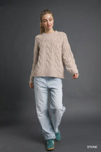 Umgee Cozy Cable Knit Sweater – Classic, Warm & Timeless Winter Style