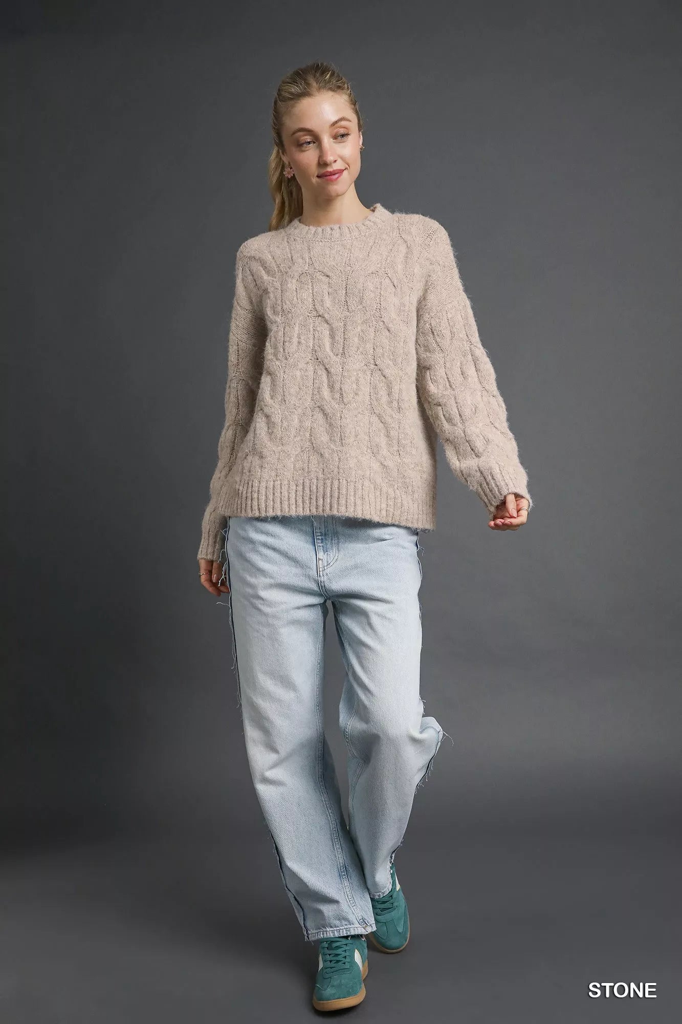 Umgee Cozy Cable Knit Sweater – Classic, Warm & Timeless Winter Style