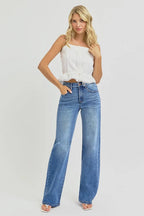 Dreamkue-Risen Women's High Rise Wide Leg Jeans with Tummy Control & Elastic Waistband