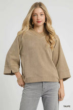 Textured Knit V-Neck Top – Classic, Versatile & Flattering Style