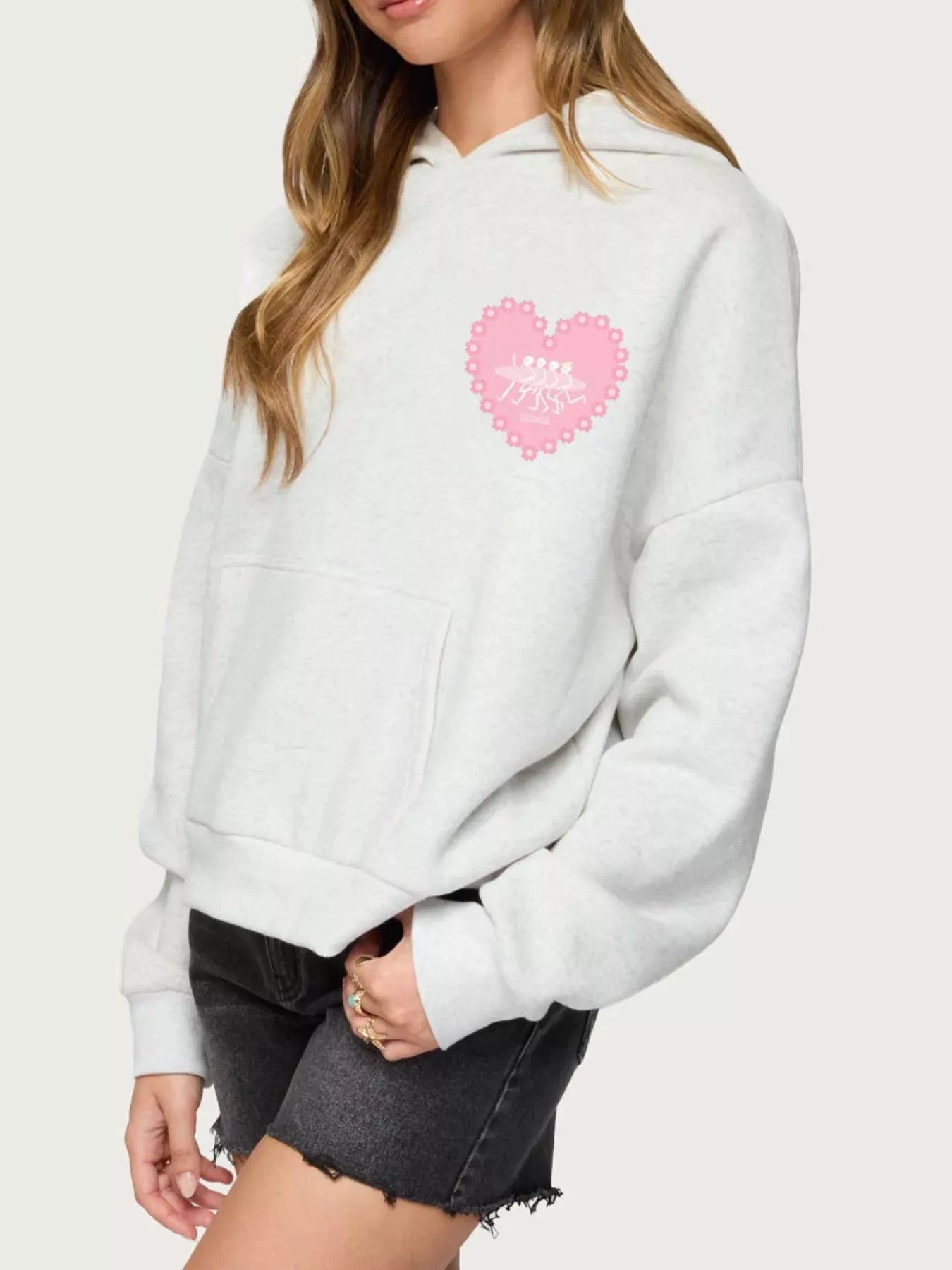Drop Shoulder Graphic Hoodie with Kangaroo Pocket – Trendy Casual