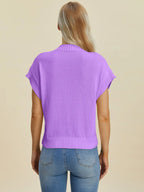 Mock Neck Short Sleeve Sweater – Chic, Cozy & Versatile
