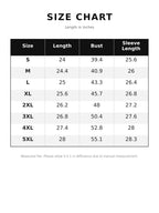 Size chart for waffle-knit button hoodie: length, bust, and sleeve length