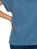 Zenana Textured Knit Jacquard Short Sleeve Top – Chic & Versatile Style