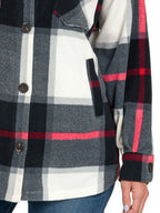 Oversized Plaid Flannel Shacket – Black, White & Red Casual Layer