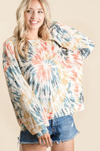 BiBi Tie Dye Print Terry Pullover – Comfy, Casual & Trendy Everyday Wear
