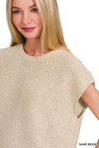 Zenana Oversized Crew Neck Sweater Vest – Trendy Layering Piece