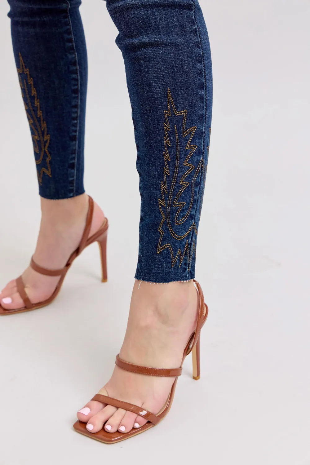 Judy Blue High Rise Embroidered Skinny Jeans – Chic Statement Denim