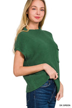 Mock Neck Short Sleeve Sweater Sophisticated & Versatile Style