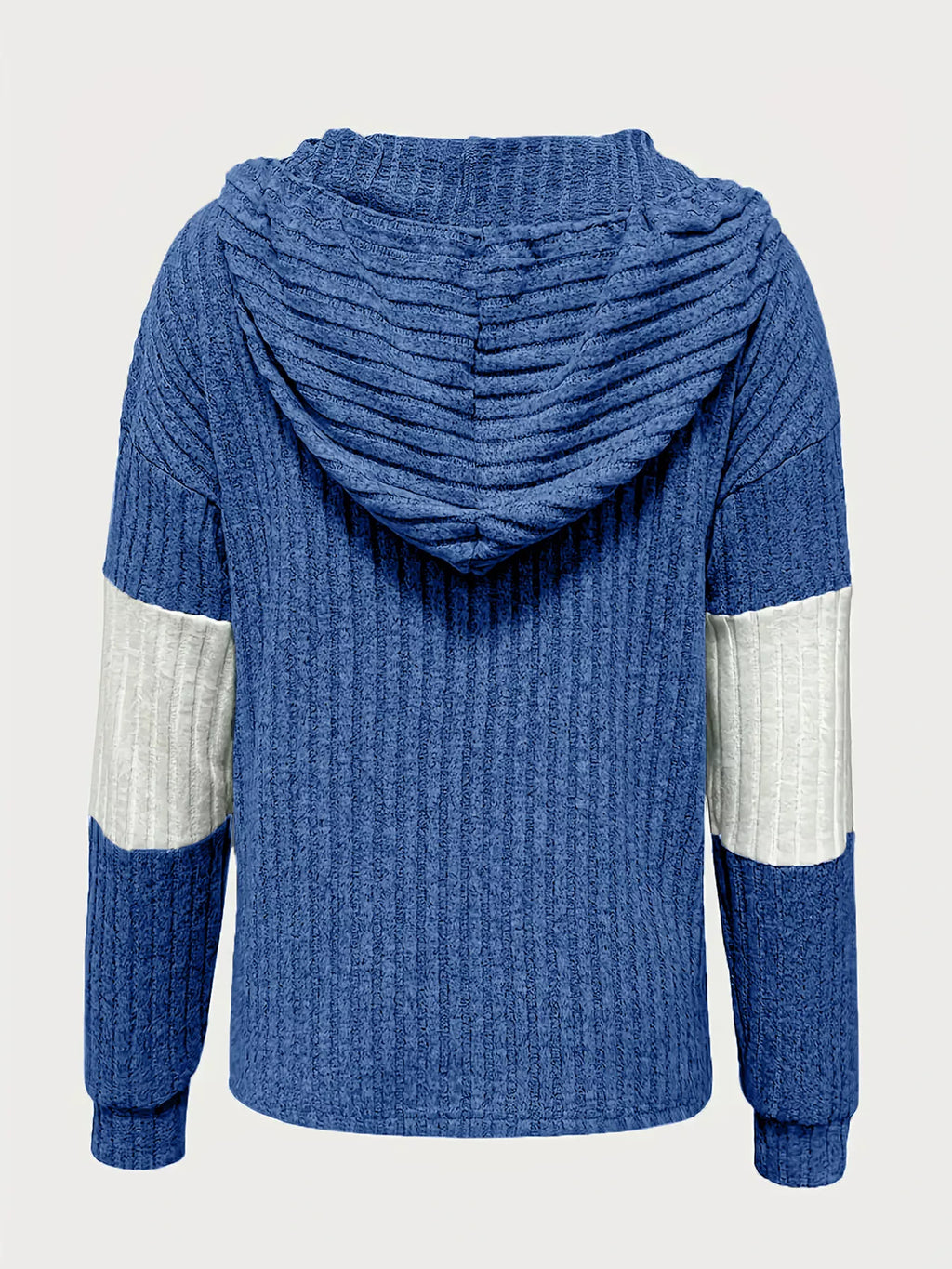 Color Block Drawstring Long Sleeve Hoodie – Casual Cozy Pullover