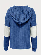 Color Block Drawstring Long Sleeve Hoodie – Casual Cozy Pullover