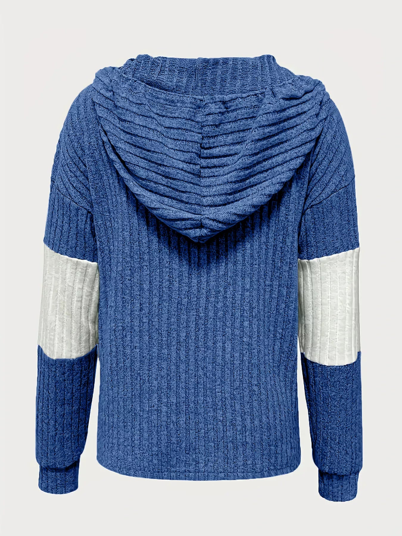 Color Block Drawstring Long Sleeve Hoodie – Casual Cozy Pullover