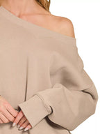 Zenana Fleece Boat Neck Sweatshirt & Shorts Set – Cozy Chic Style