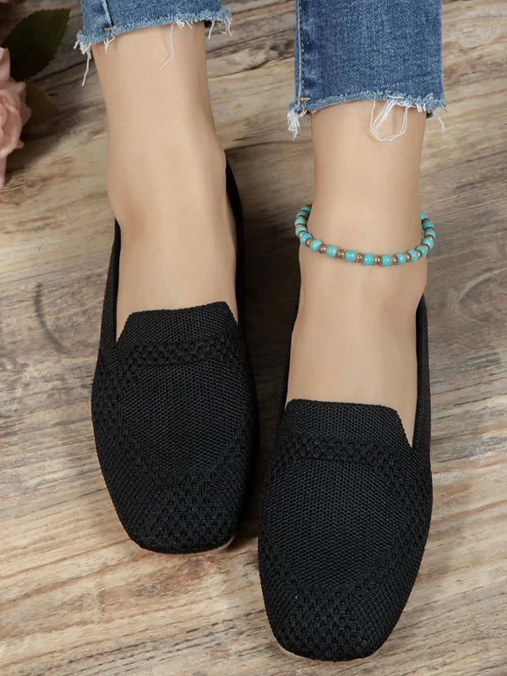 Square Toe Flat Slip-Ons – Chic Comfortable Everyday Shoes