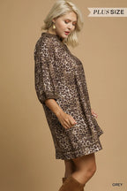 Leopard Print Mini Dress with Contrast Trim – Bold Chic Statement