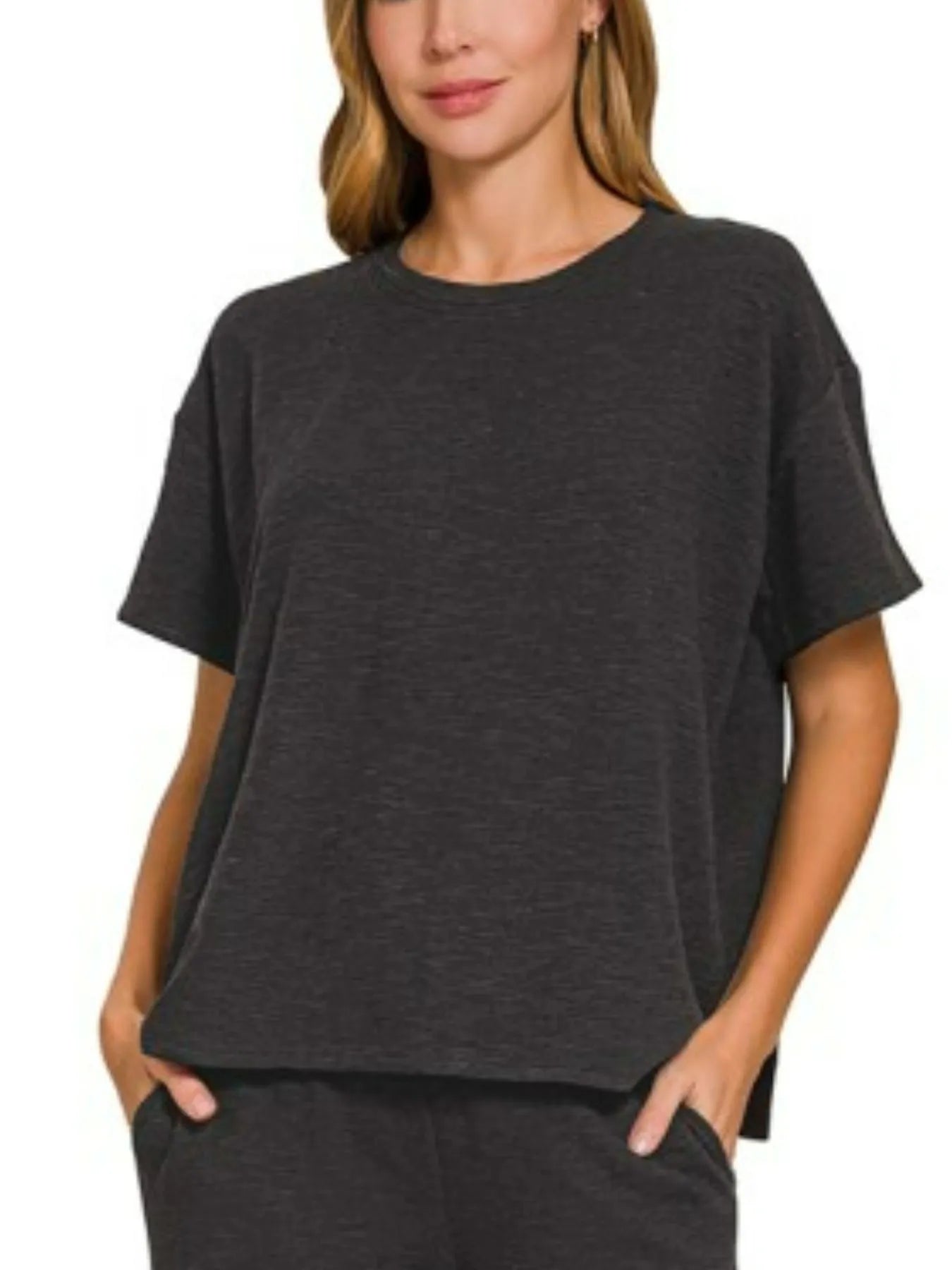 Slub Short Sleeve T-Shirt & Pants Set – Comfy, Textured & Stylish