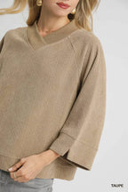 Textured Knit V-Neck Top – Classic, Versatile & Flattering Style
