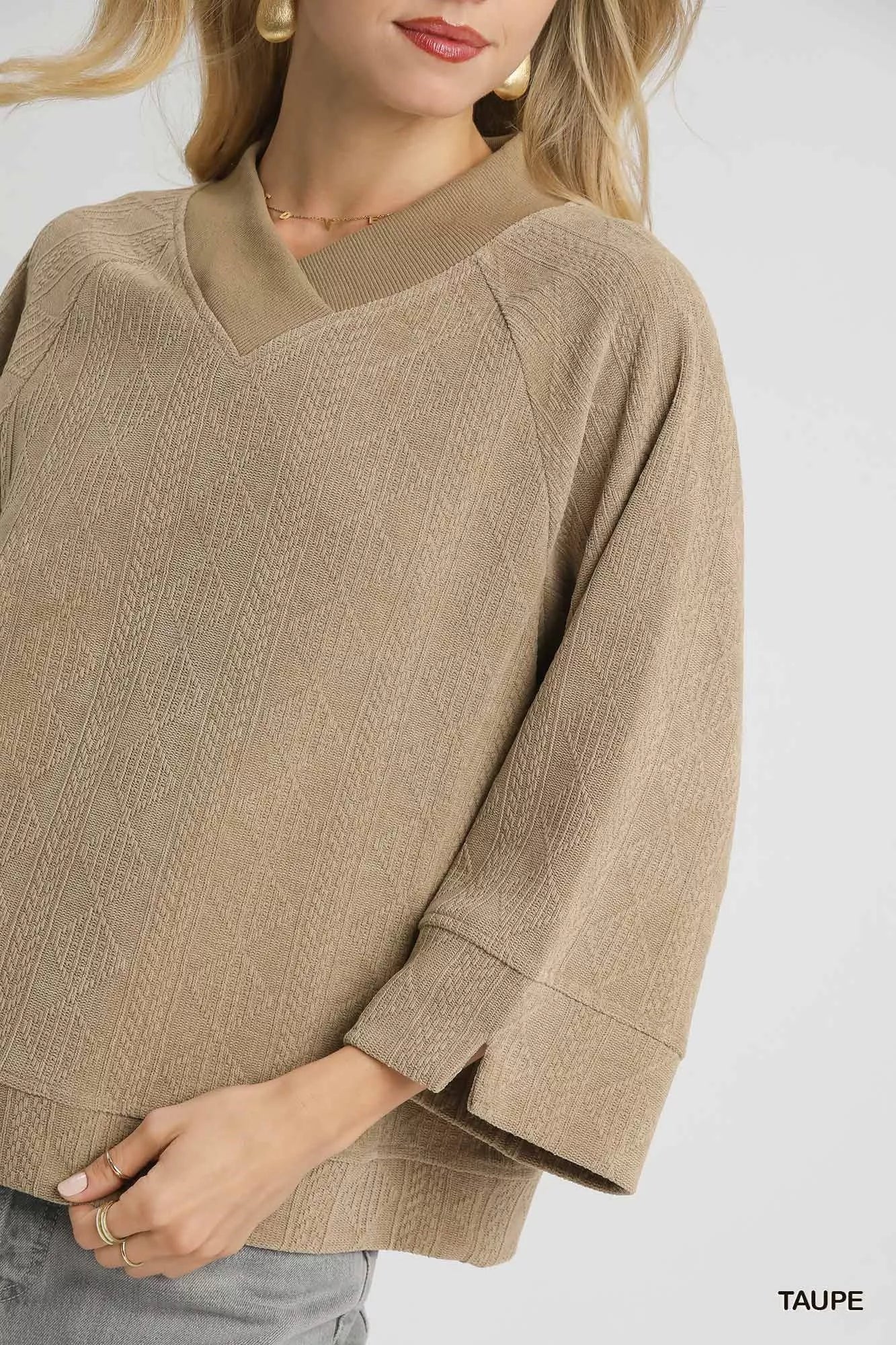 Textured Knit V-Neck Top – Classic, Versatile & Flattering Style