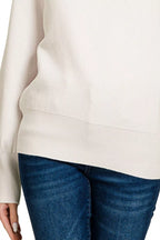 Zenana Viscose Mock Neck Sweater – Chic Exposed Seam Design