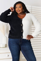 Contrast V-Neck Cardigan – Chic, Feminine & Perfect for Layering