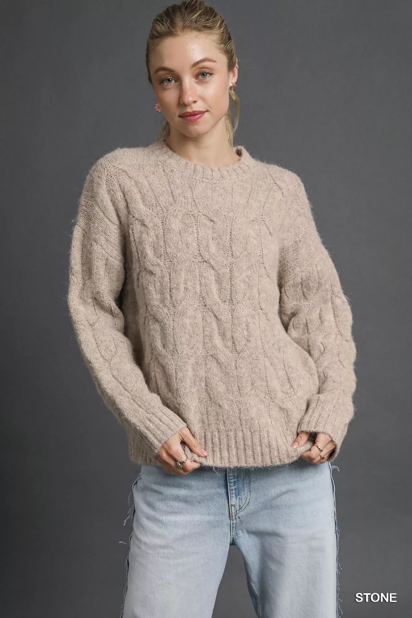 Umgee Cozy Cable Knit Sweater – Classic, Warm & Timeless Winter Style