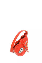 Red Bucket Crossbody Bag with Patches – Playful Street-Style Purse