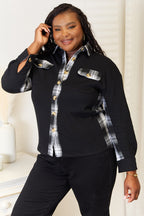Plaid Collared Jacket – Dropped Shoulders, Stylish & Versatile