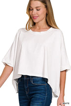 Zenana Premium Cotton Oversized Round Neck Boxy T-Shirt – Soft & Relaxed Style